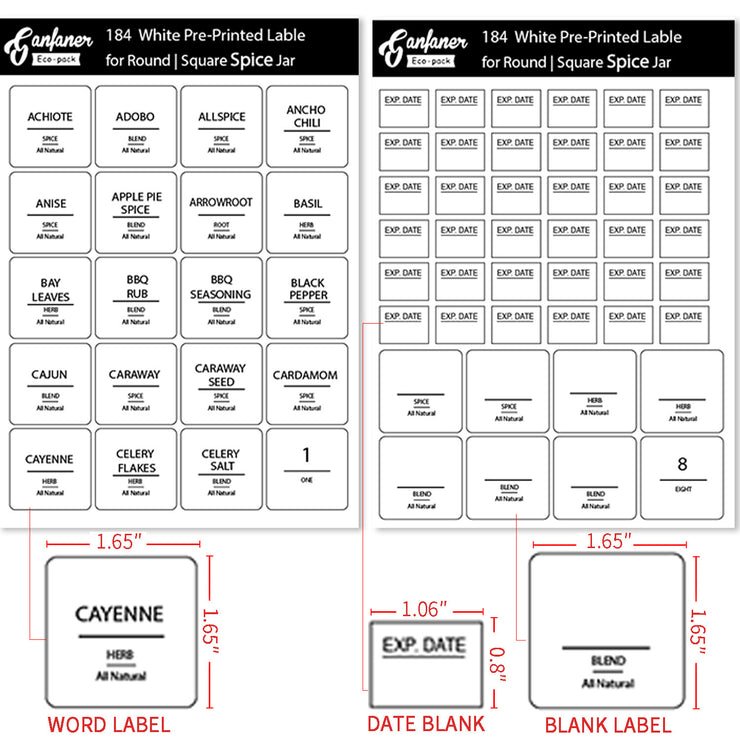 Cat Waterproof Food Labels For Food Pantry