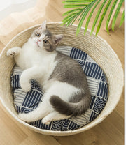 Japanese Straw Cat Bed